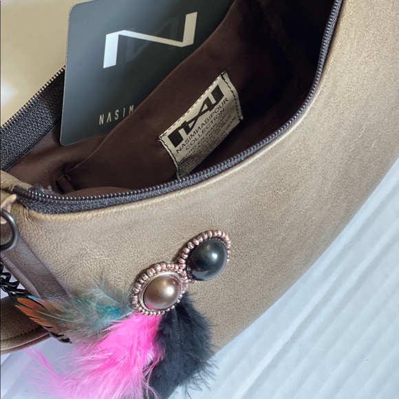 Baguette mini shoulder bag with removable handle and a chain strap 24x14 Cm - Picture 5 of 6